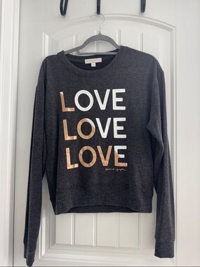 Spiritual Gangster LOVE Graphic Crewneck Sweatshirt - Heather Brown